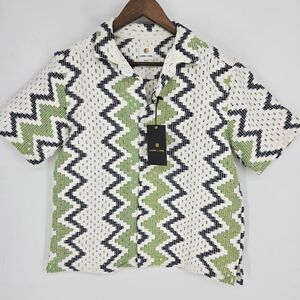 NWT Lark & Owl Shirt Small Open Weave Chevron Coastal Boho Festival